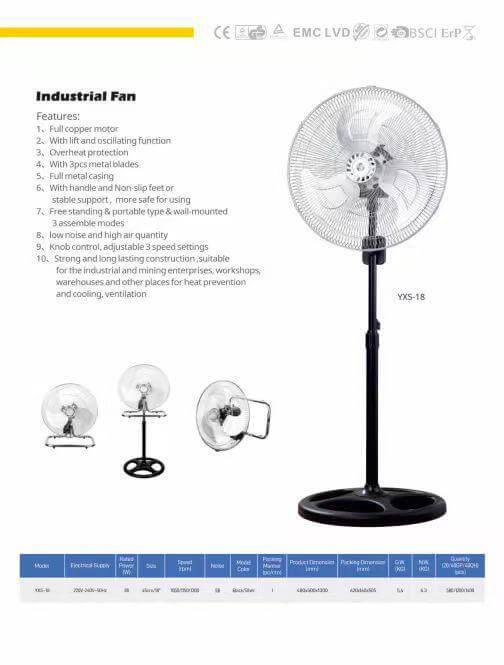 Junheng YXS-18 industrial fan for warehouses and factories